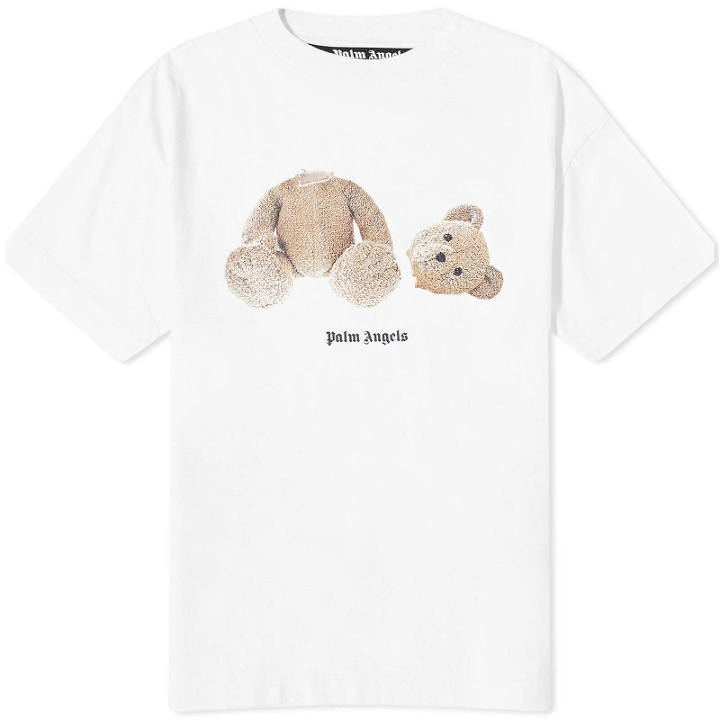 Photo: Palm Angels Men's Kill the Bear T-Shirt in White/Brown