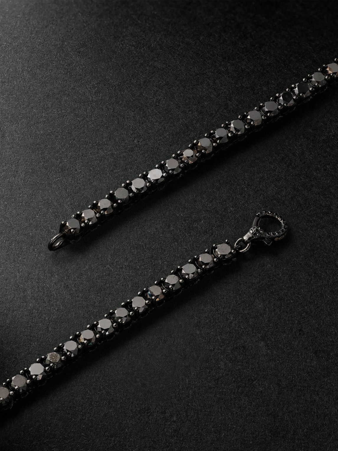 SHAY - 18-Karat Blackened Gold Diamond Tennis Necklace