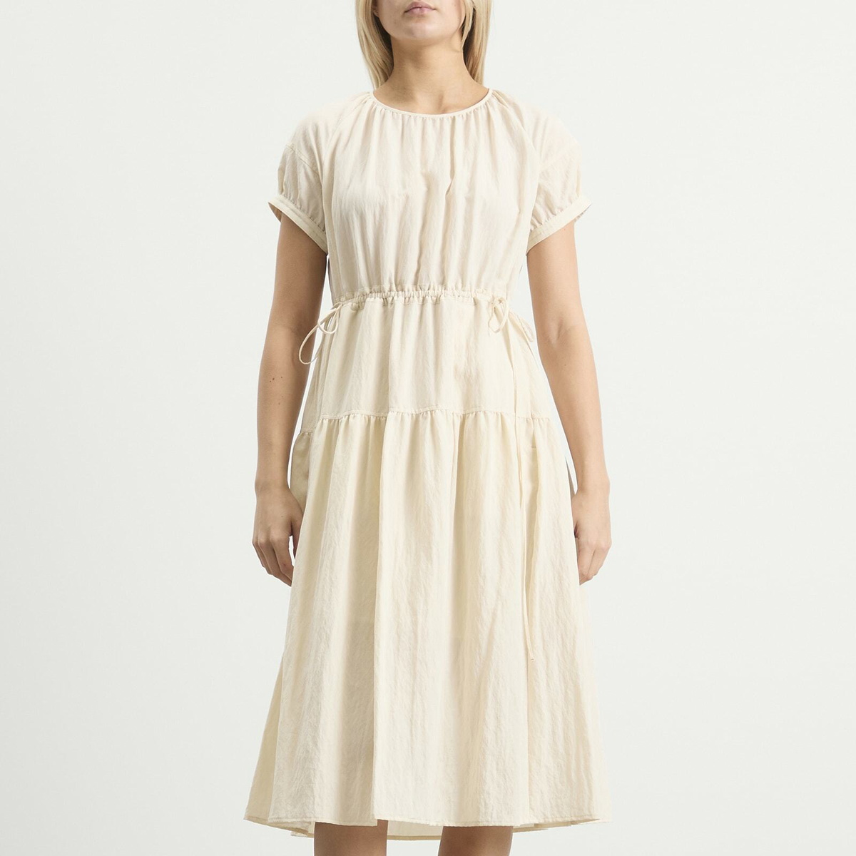 DUNST Women's Midi Dress in Light Beige