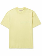 FEAR OF GOD ESSENTIALS - Oversized Logo-Flocked Cotton-Jersey T-Shirt - Yellow