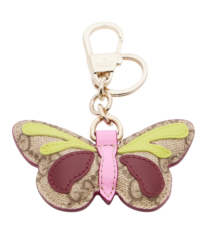 Photo: Gucci GG leather-trimmed coated canvas bag charm