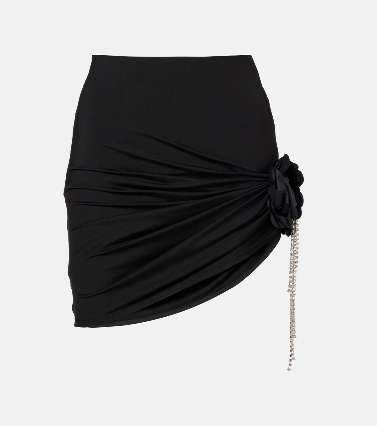 Area Draped embellished jersey miniskirt