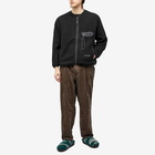 And Wander Men's Wool Fleece Cardigan in Black