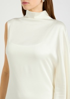Stella Mccartney Draped Asymmetric Satin-crepe Gown Cream