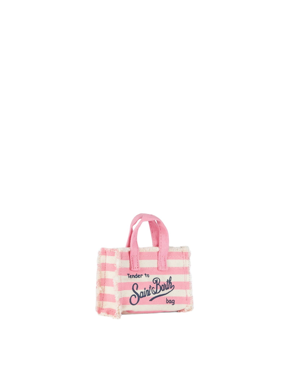 MC2 Saint Barth Pink Striped Cotton Canvas Key Holder