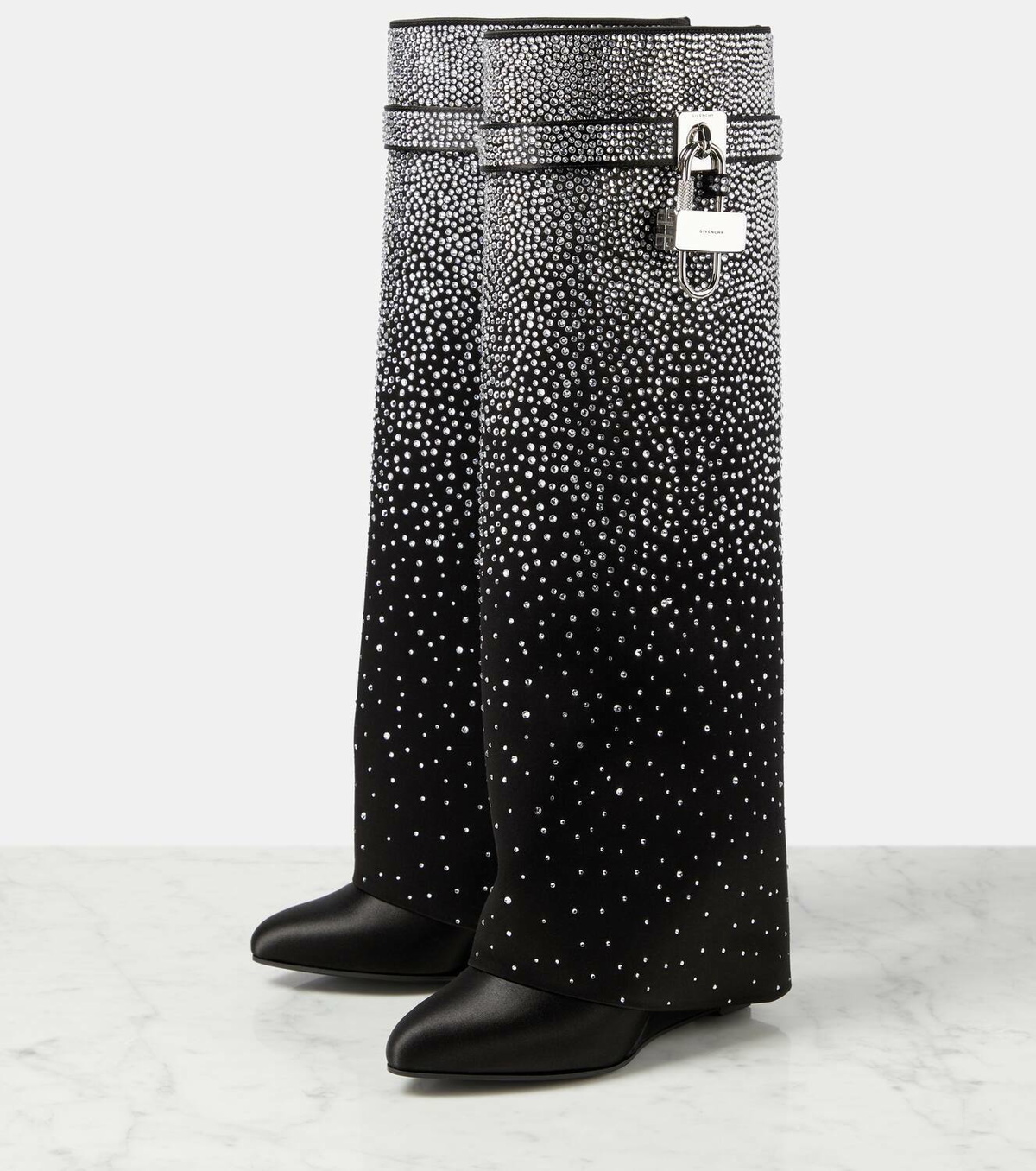 Givenchy Shark Lock embellished knee-high boots