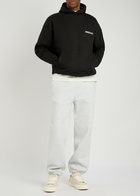 Annie Hood Applique Hooded Cotton Sweatshirt Black