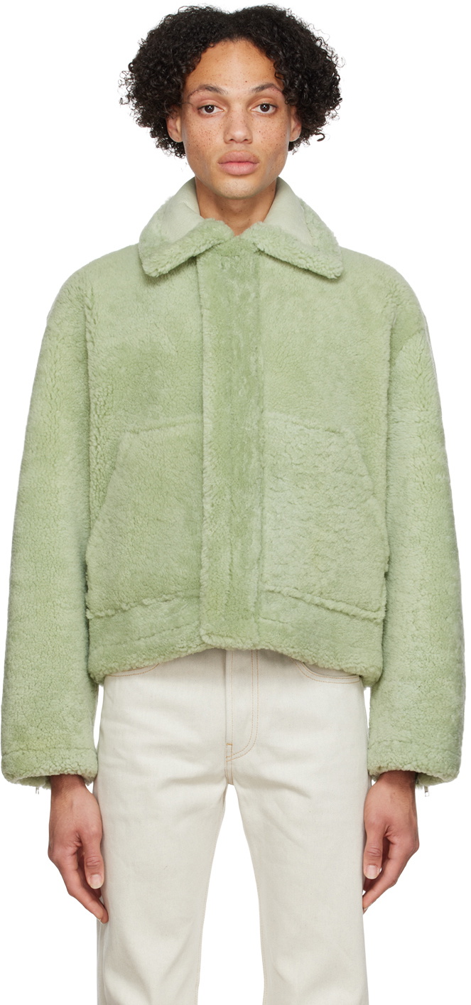 Jacquemus Green Le Papier Le Manteau Pastre Shearling Jacket