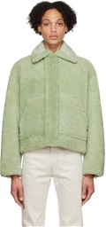 Jacquemus Green Le Papier 'Le Manteau Pastre' Shearling Jacket