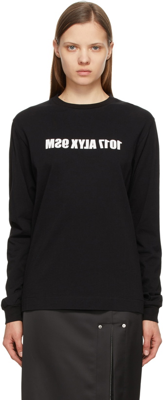 Photo: 1017 ALYX 9SM Black & White Mirrored Logo Long Sleeve T-Shirt