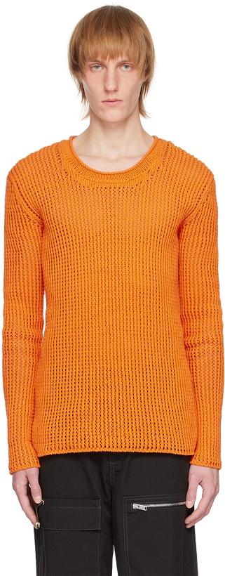 Photo: Dion Lee Orange Grid Sweater
