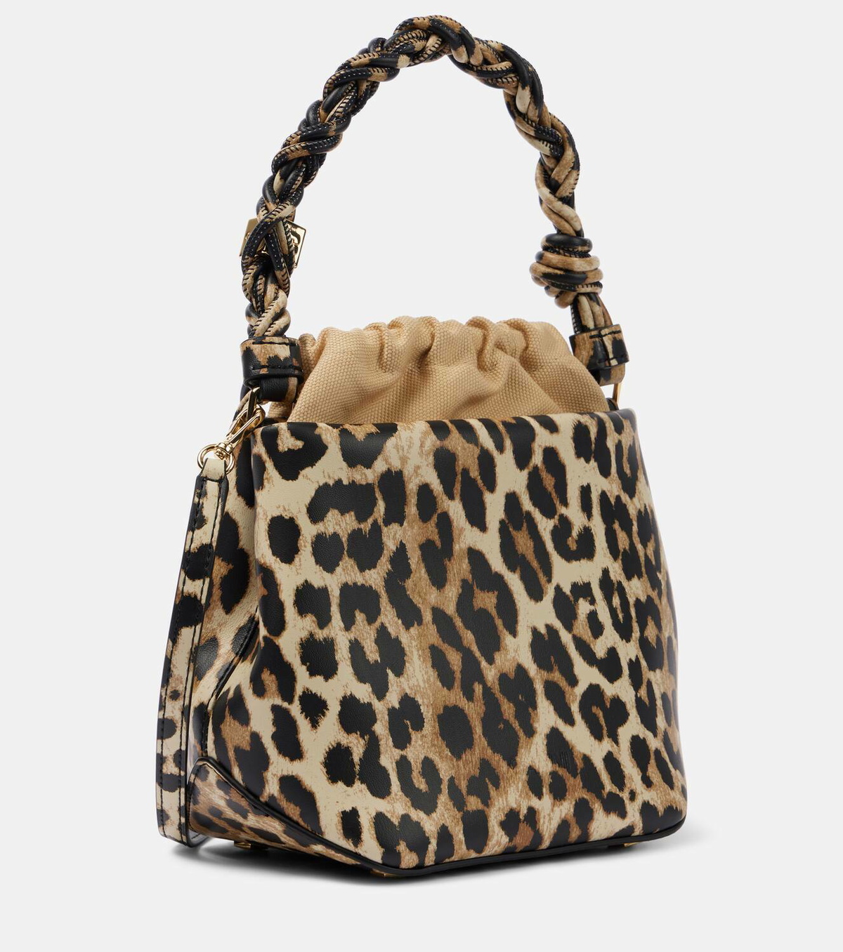 Ganni Bou leopard-print bucket bag GANNI Ganni Bou leopard-print bucket bag GANNI