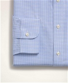 Brooks Brothers Men's Stretch Milano Slim-Fit Dress Shirt, Non-Iron Poplin Button-Down Collar Micro-Check | Blue