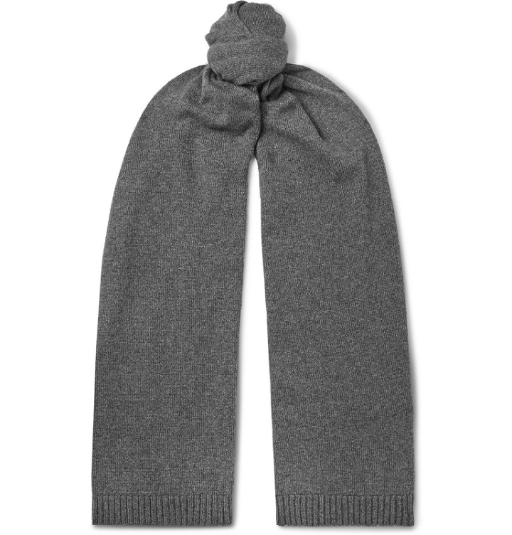 Photo: Officine Generale - Cashmere and Wool-Blend Scarf - Gray