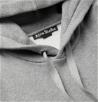 ACNE STUDIOS - Ferris Logo-Appliquéd Fleece-Back Cotton-Jersey Hoodie - Gray