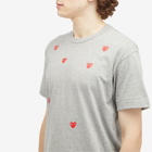 Comme des Garçons Play Men's Many Heart T-Shirt in Grey