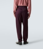 Saint Laurent Belted silk satin straight pants