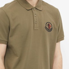 Moncler Men's Macro Logo Polo Shirt in Khaki