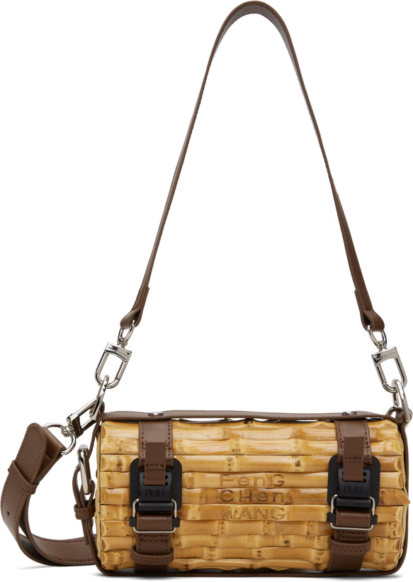 Photo: Feng Chen Wang Beige & Brown Cylinder Bamboo Bag