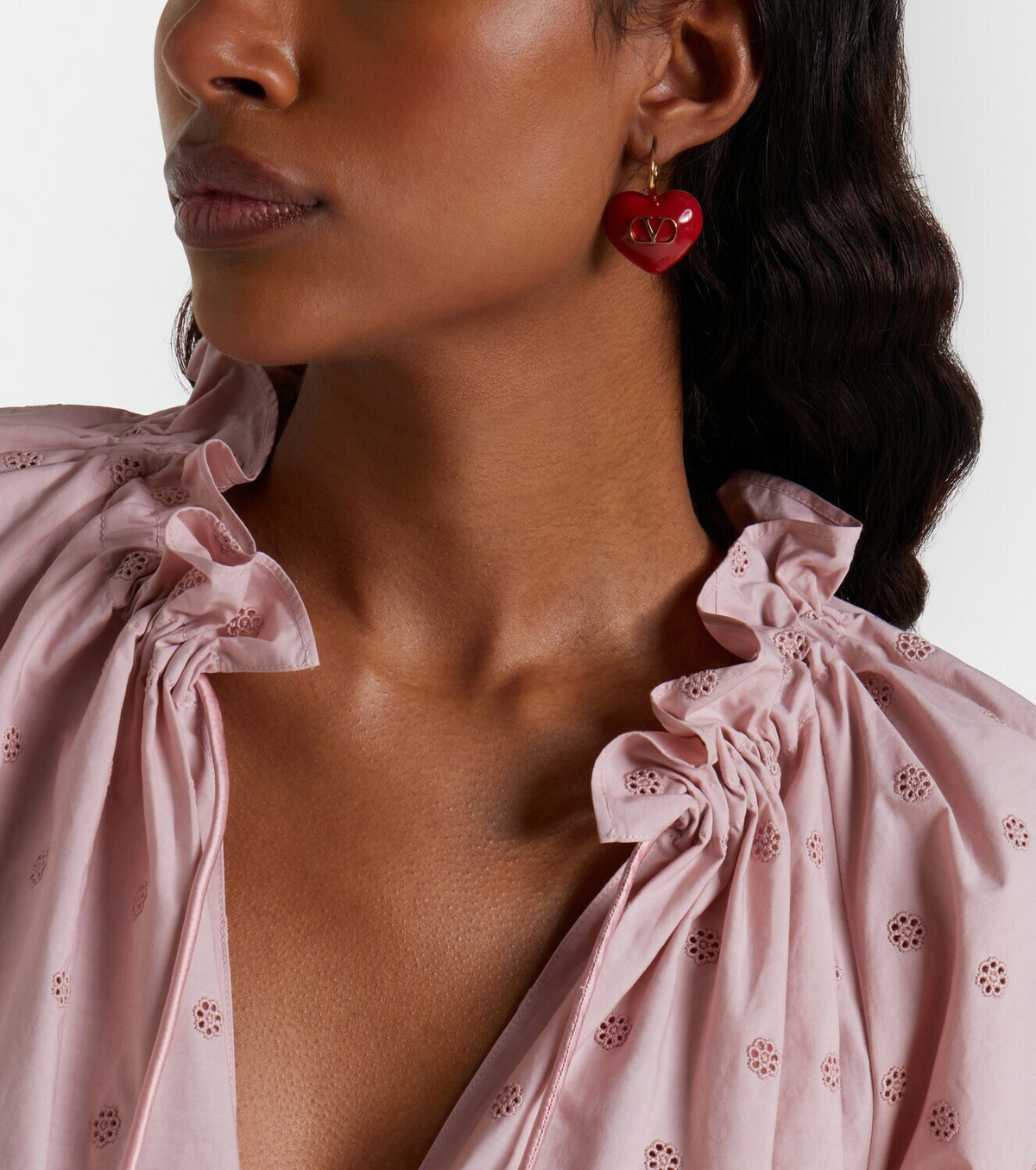 Valentino Cœur Royal VLogo enamel earrings