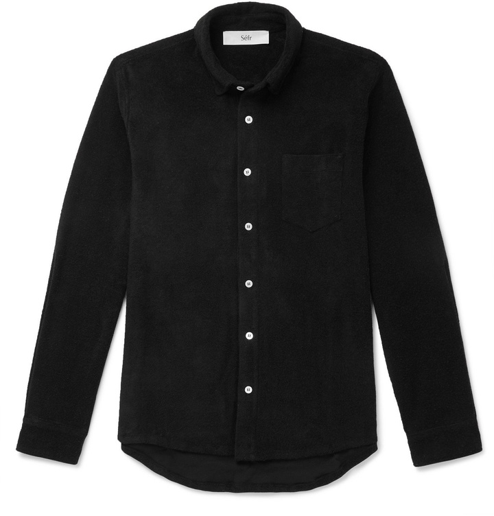 Photo: Séfr - Leo Slim-Fit Cotton-Terry Shirt - Black