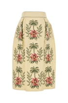 Farm Rio Cream Linen Blend Skirt