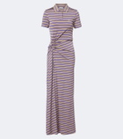 Rabanne Cutout gathered striped crêpe maxi dress