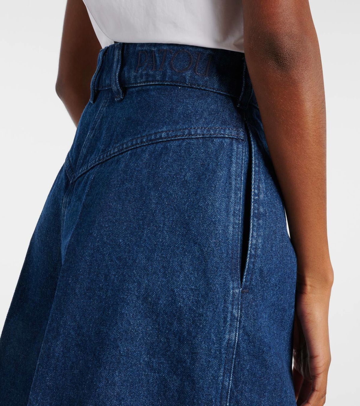 Patou High-rise denim shorts