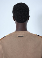 Miu Miu V-neck Sweater with Contrast Stripes