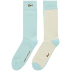 Lacoste Blue and Off-White Golf le Fleur* Edition Colorblocked Socks