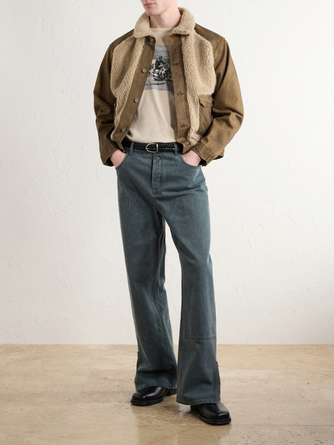 RRL - Garment-Dyed Printed Cotton-Jersey T-Shirt - Neutrals