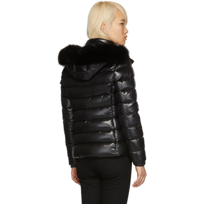 Moncler Black Down and Fur Bady Jacket Moncler