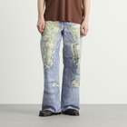 Acne Studios Men's 1981 Rose Print Denim Jeans in Blue/Green