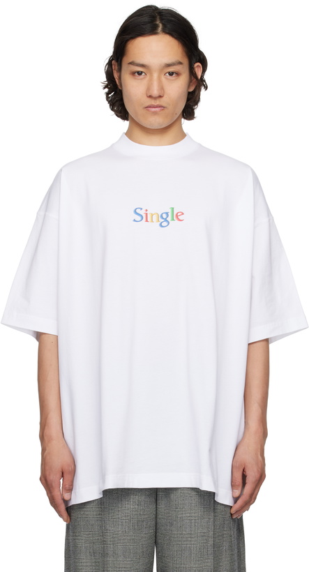 Photo: VETEMENTS White 'Single' Oversized T-shirt