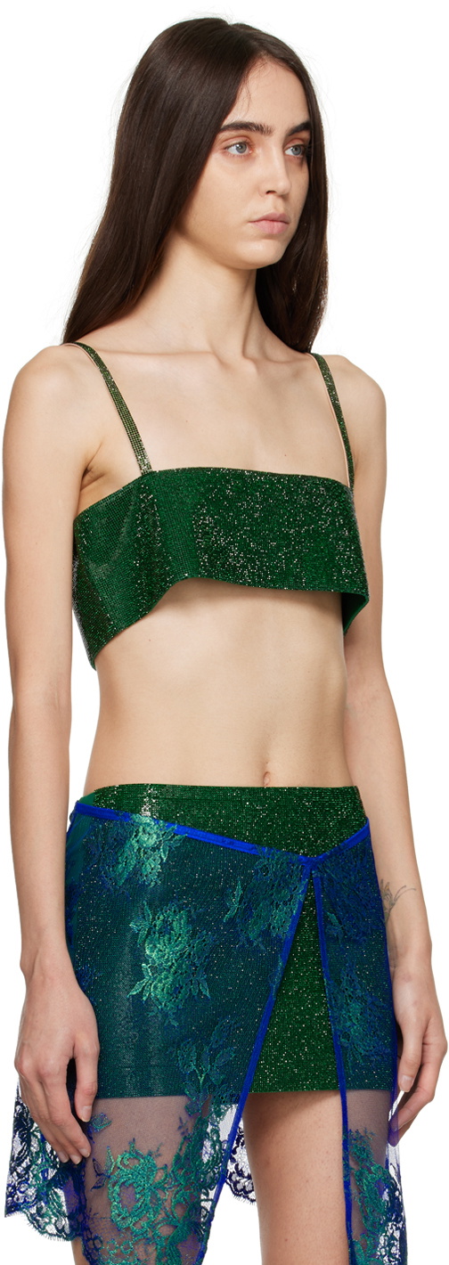 NUÉ Green Rhinestone Camisole