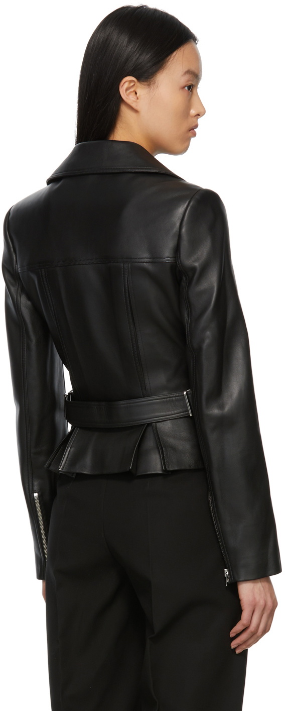 Studded Leather Bomber Jacket in Black - Alaia