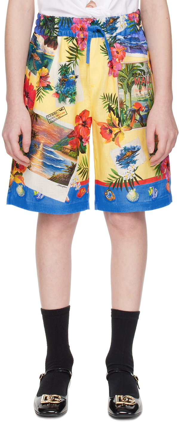 Dolce & Gabbana Kids Multicolor Printed Shorts