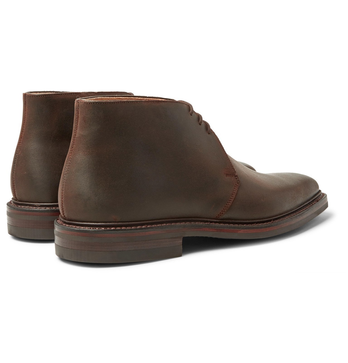 Distressed leather chukka outlet boots