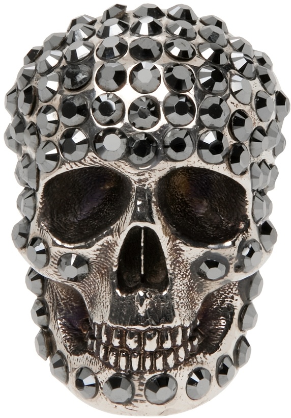 Photo: Alexander McQueen Silver Pavé Skull Earring