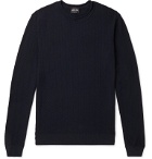 Giorgio Armani - Slim-Fit Quilted Virgin Wool-Blend Sweater - Blue