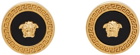 Versace Gold Enamel Medusa Stud Earrings