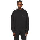 Essentials Black Logo Mock Neck Sweatshirt