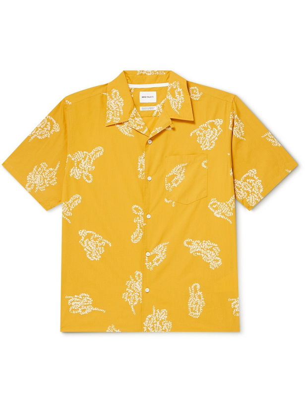 Photo: Norse Projects - Carsten Convertible-Collar Printed Cotton-Poplin Shirt - Yellow