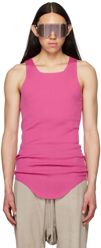 Photo: Rick Owens Pink Ribbed Tank Top