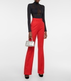 David Koma High-rise flared virgin wool pants