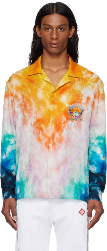 Photo: Casablanca Multicolor Surf Trip Long Sleeve Silk Shirt