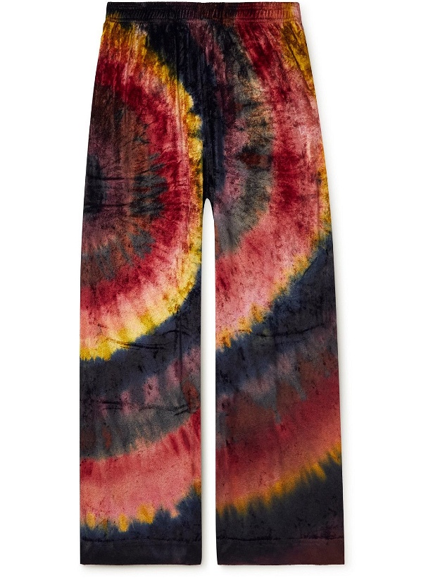 Photo: Acne Studios - Tie-Dyed Modal-Blend Velvet Sweatpants - Burgundy