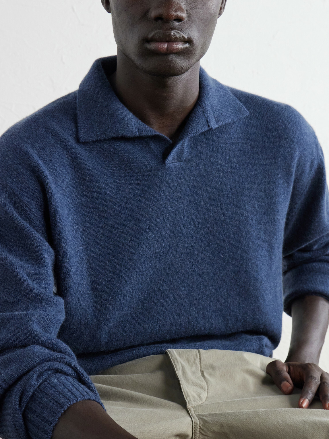SEASE - Cashmere Polo Sweater - Blue