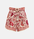 Zimmermann - Vitali floral high-rise linen shorts