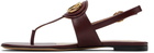 Valentino Garavani Burgundy VLogo Thong Sandals